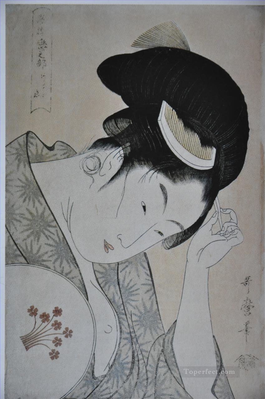 シリーズ歌仙恋の部より 1794 喜多川歌麿 浮世絵美人画油絵
